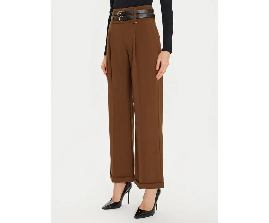 obrazek 1 ARTIGLI Spodnie materiałowe ACPA000675 Brązowy Regular Fit