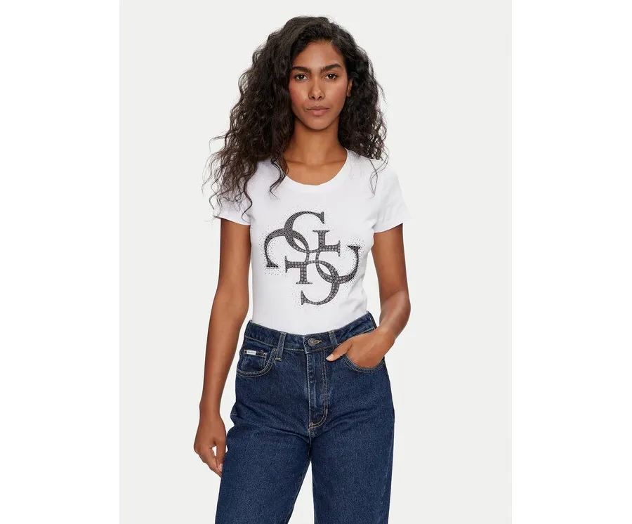 obrazek 1 Guess T-Shirt W4YI37 J1314 Biały Regular Fit