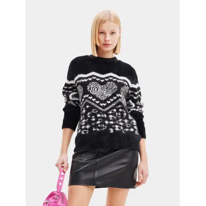 Zdjęcie Desigual Sweter 23WWJF56 Czarny Regular Fit