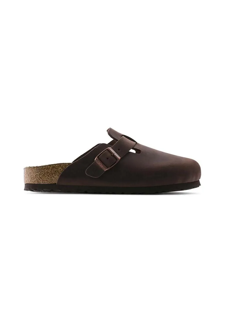 obrazek 1 Birkenstock klapki skórzane Boston SFB męskie kolor brązowy 159711
