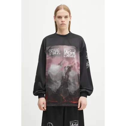 Zdjęcie Aries longsleeve Ramscape Airtex LS Tee kolor czarny wzorzysty AR4005003