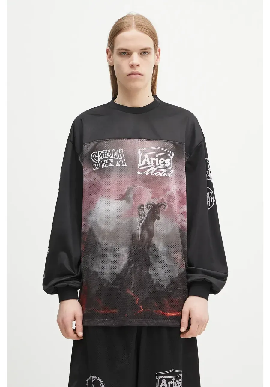 obrazek 1 Aries longsleeve Ramscape Airtex LS Tee kolor czarny wzorzysty AR4005003
