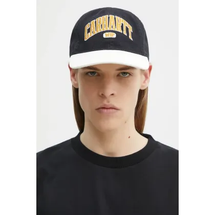 Zdjęcie Carhartt WIP czapka z daszkiem bawełniana Lecture Cap kolor czarny z aplikacją I034743