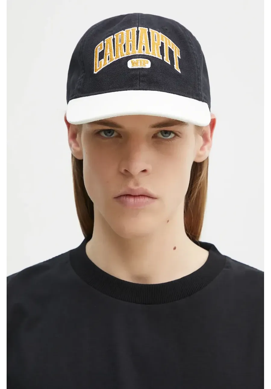obrazek 1 Carhartt WIP czapka z daszkiem bawełniana Lecture Cap kolor czarny z aplikacją I034743