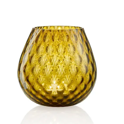 Zdjęcie Prestiżowy świecznik w kolorze brązowym ze szkła Murano