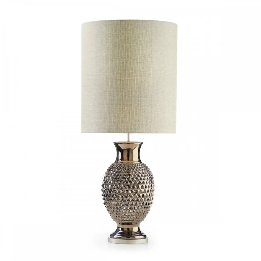 obrazek 2 Ceramiczna lampa stołowa z metalową podstawą H.44xL.25xP.25 cm