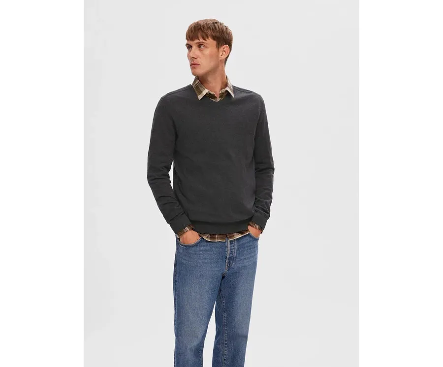 obrazek 1 Selected Homme Sweter 16090147 Szary Regular Fit