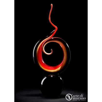 Zdjęcie Nowoczesna rzeźba abstrakcyjny wielokolorowy węzeł na czarnej podstawie rozmiar L