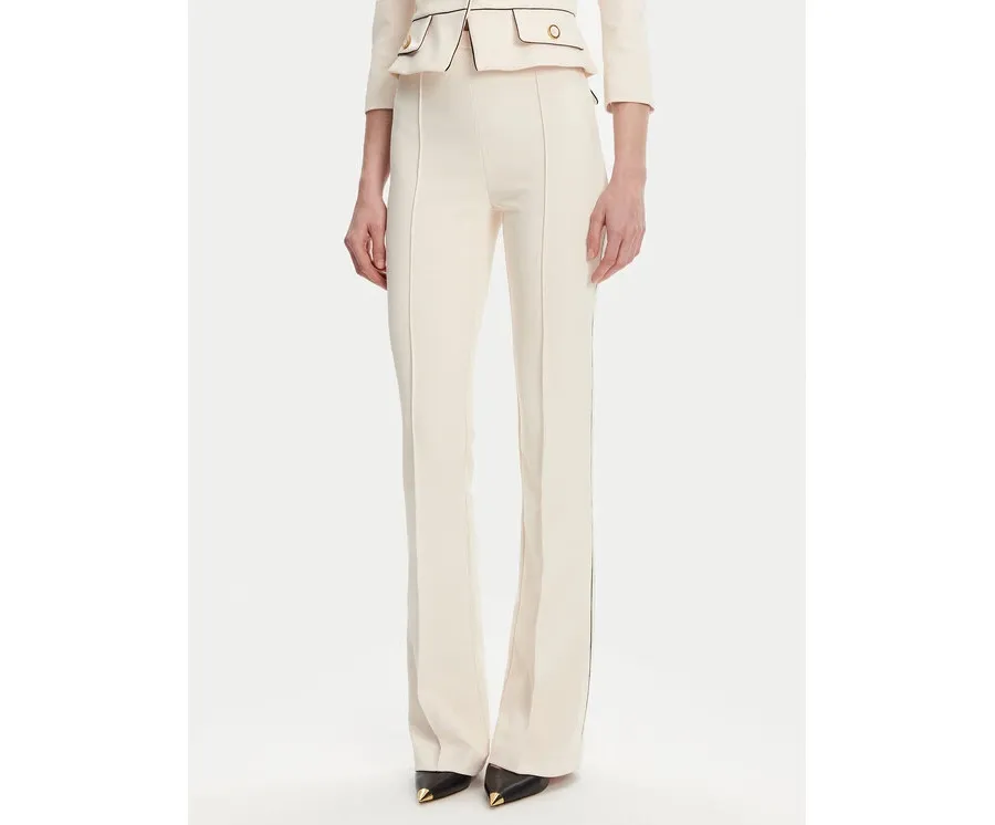obrazek 1 Elisabetta Franchi Spodnie materiałowe PA-084-51E2 Écru Regular Fit