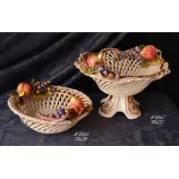 Picture A unique ceramic bowl and plate decorated with fruit