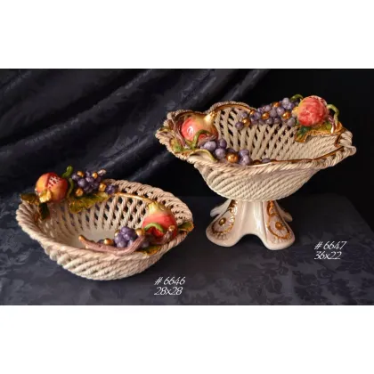 Zdjęcie Unikatowa misa i patera ceramiczna zdobiona owocami