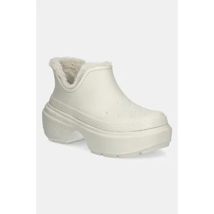 Zdjęcie Crocs botki Stomp Lined Shorty Boot damskie kolor beżowy na platformie ocieplone 210673.0JI