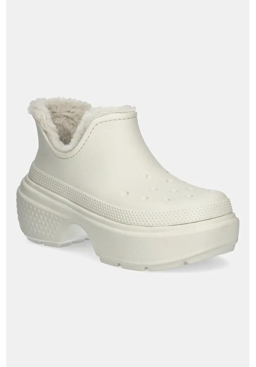 obrazek 1 Crocs botki Stomp Lined Shorty Boot damskie kolor beżowy na platformie ocieplone 210673.0JI