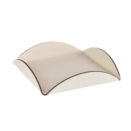 Zdjęcie Podkładka stołowa 15x15xH2,5 cm ze skóry w kolorze waniliowym