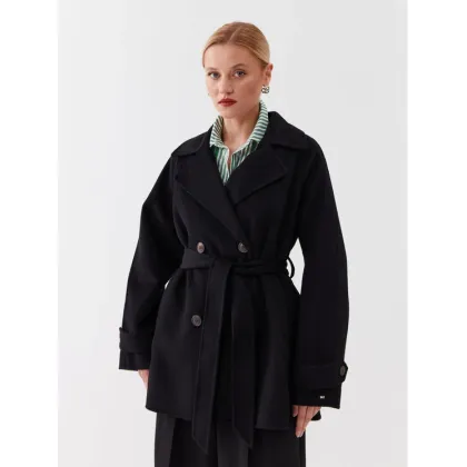 Zdjęcie Tommy Hilfiger Płaszcz wełniany WW0WW39408 Czarny Relaxed Fit