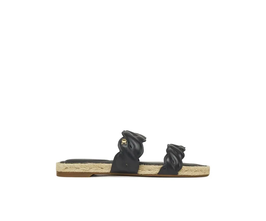 obrazek 1 Tommy Hilfiger Espadryle Leather Rope Espadrille Mule FW0FW08503 Czarny