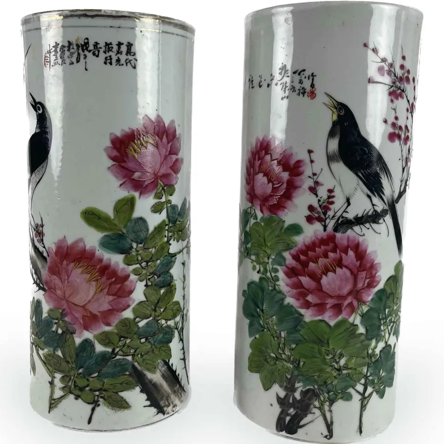 obrazek 1 Para chińskich wazonów porcelanowych, początek XX wieku