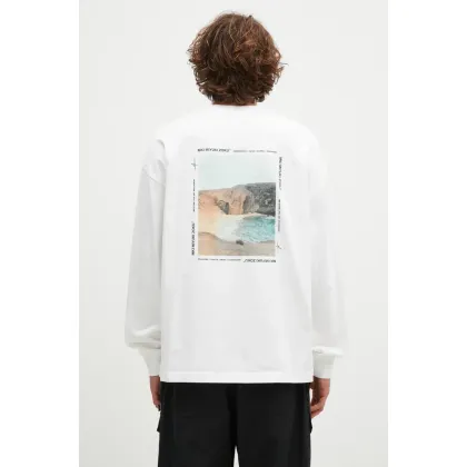 Zdjęcie MKI MIYUKI ZOKU longsleeve bawełniany Resort Long Sleeve Tee kolor biały z nadrukiem RESORT.LONG.SLEEVE.TEE
