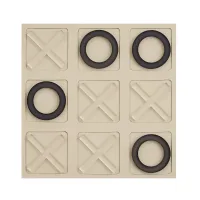 Picture A tic-tac-toe game with a vanilla-colored board
