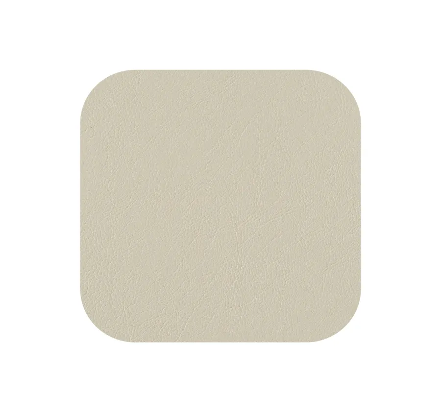 obrazek 3 Skórzana kwadratowa podkładka pod szklankę w kolorze białym i kremowym