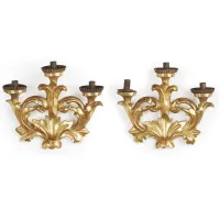 Zdjęcie Para XIX-wiecznych włoskich antycznych kinkietów