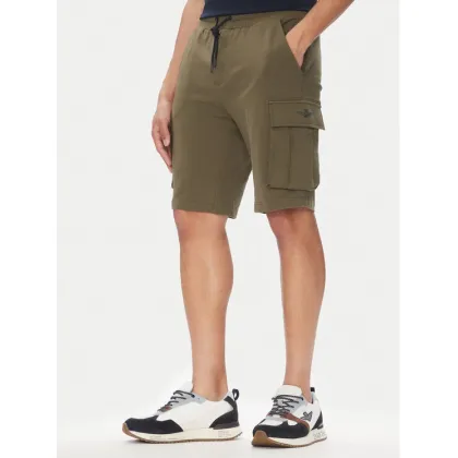 Zdjęcie Aeronautica Militare Szorty sportowe 251BF025F459 Khaki Regular Fit