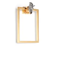 Picture Beautiful rectangular towel rack in 24K gold with cast enameled brass zebra - Il Paralume Marina