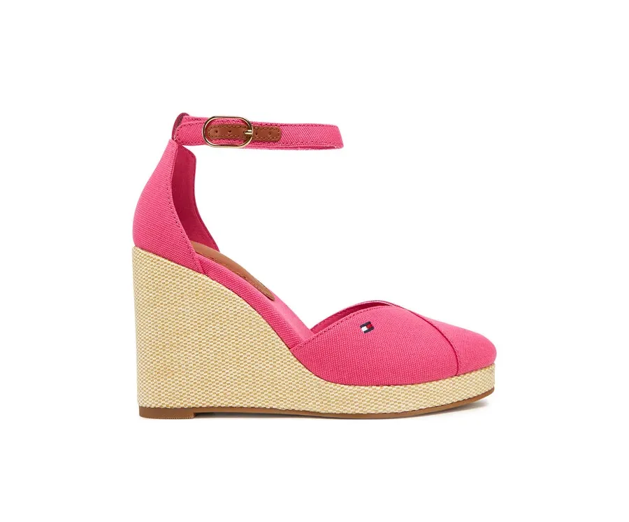 obrazek 1 Tommy Hilfiger Półbuty Flag High Wedge Espad Closed Toe FW0FW08494 Różowy