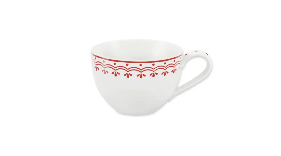 obrazek 1 Luksusowa filiżanka z porcelany z delikatnym czerwonym zdobieniem – wariant 1 – Leander