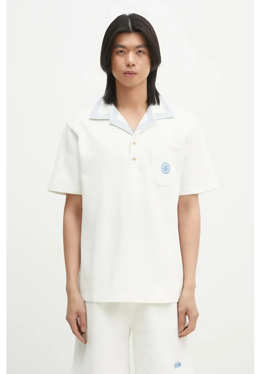obrazek 1 Drôle de Monsieur polo bawełniane Le Polo Pique Damier męski kolor biały gładki G-PL144-CO162-OW