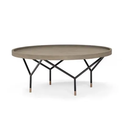 Zdjęcie Designerski stolik kawowy Ava z drewnianym blatem