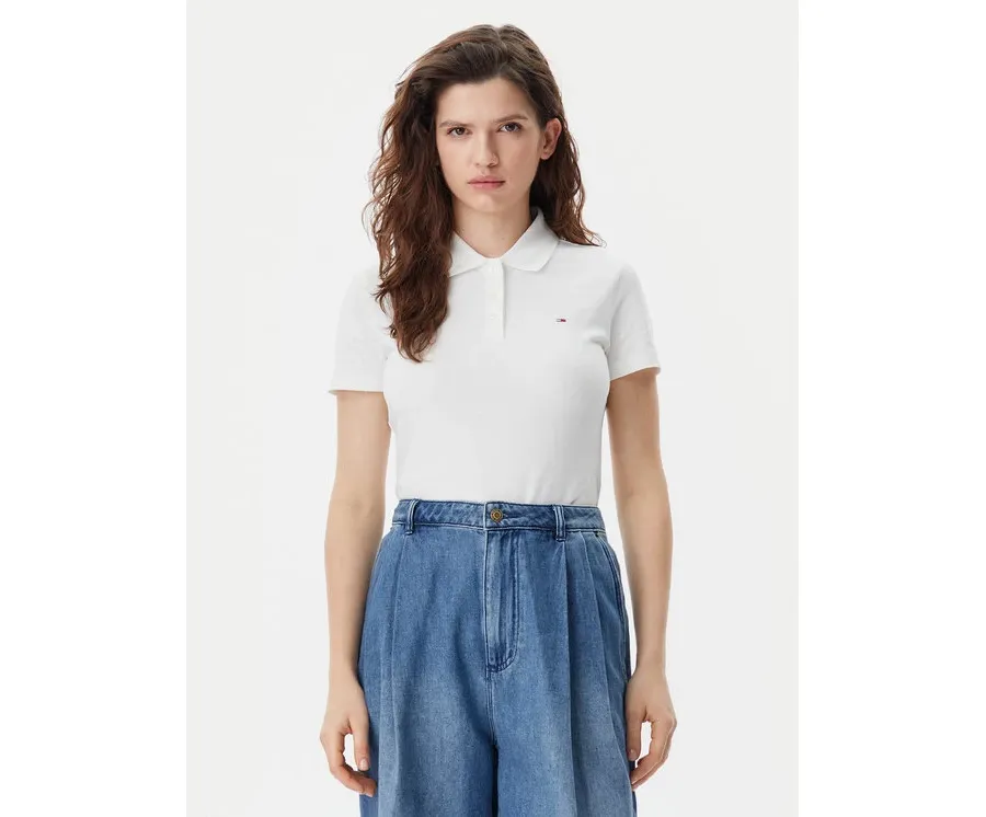 obrazek 1 Tommy Jeans Polo Essential DW0DW20160 Biały Slim Fit