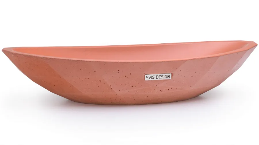 obrazek 1 Piękna umywalka 60 cm DIAMOND BASIC – jasny ceglasty, bez dekoru, bez lakieru