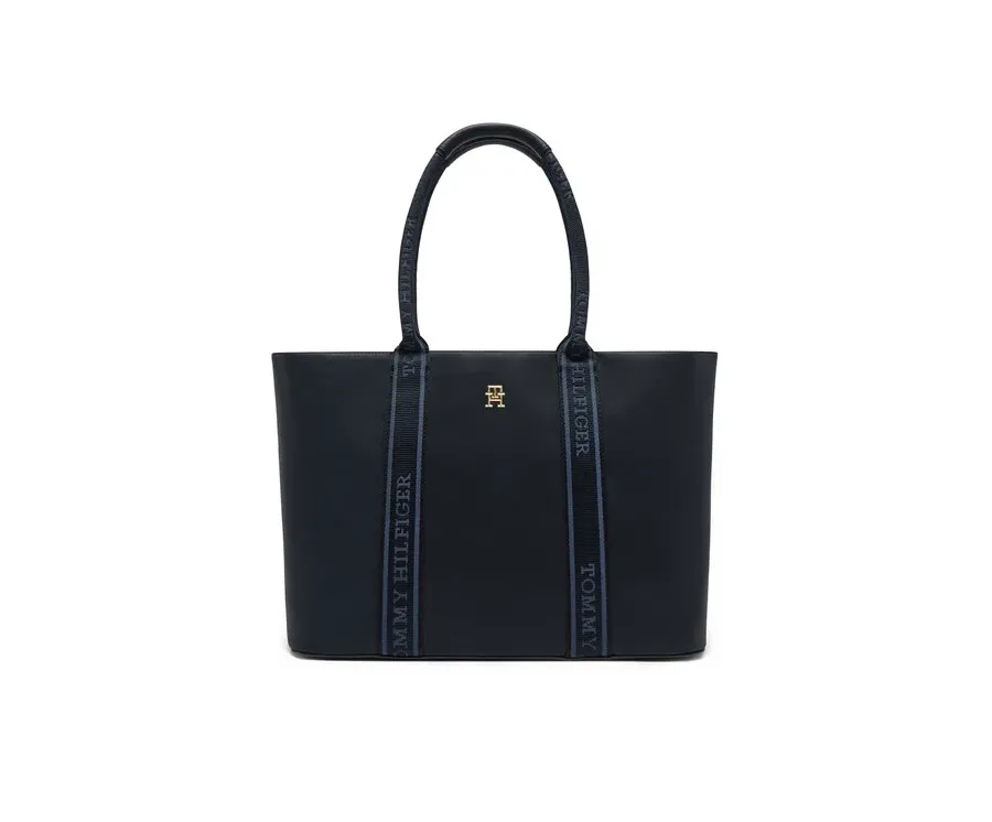obrazek 1 Tommy Hilfiger Torebka Th Logotape Tote AW0AW17198 Granatowy