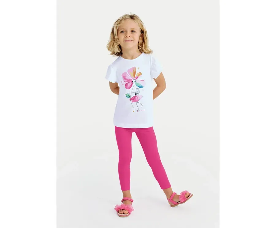 obrazek 1 Mayoral Komplet t-shirt i legginsy 3705 Różowy Regular Fit