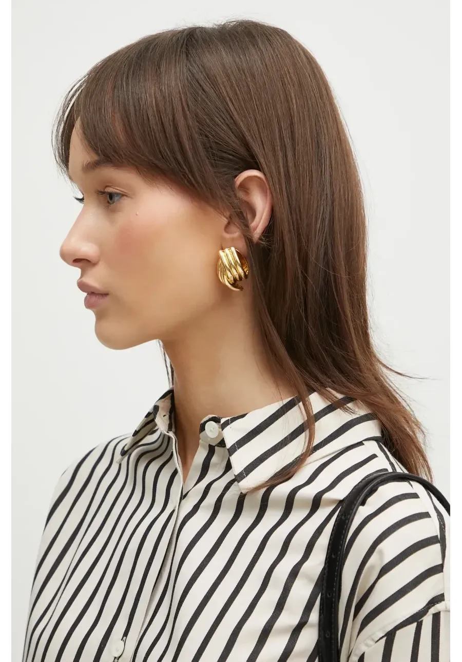 obrazek 1 Anine Bing kolczyki Crossover Ribbed Earrings A.15.10727