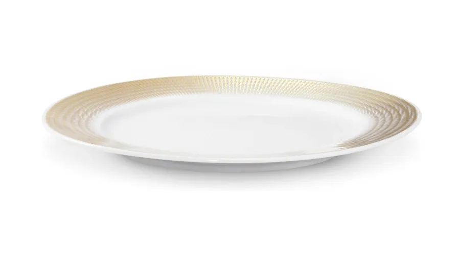 obrazek 2 Nowoczesny talerz deserowy z porcelany ze złotym zdobieniem z kolekcji Angel wings – Leander