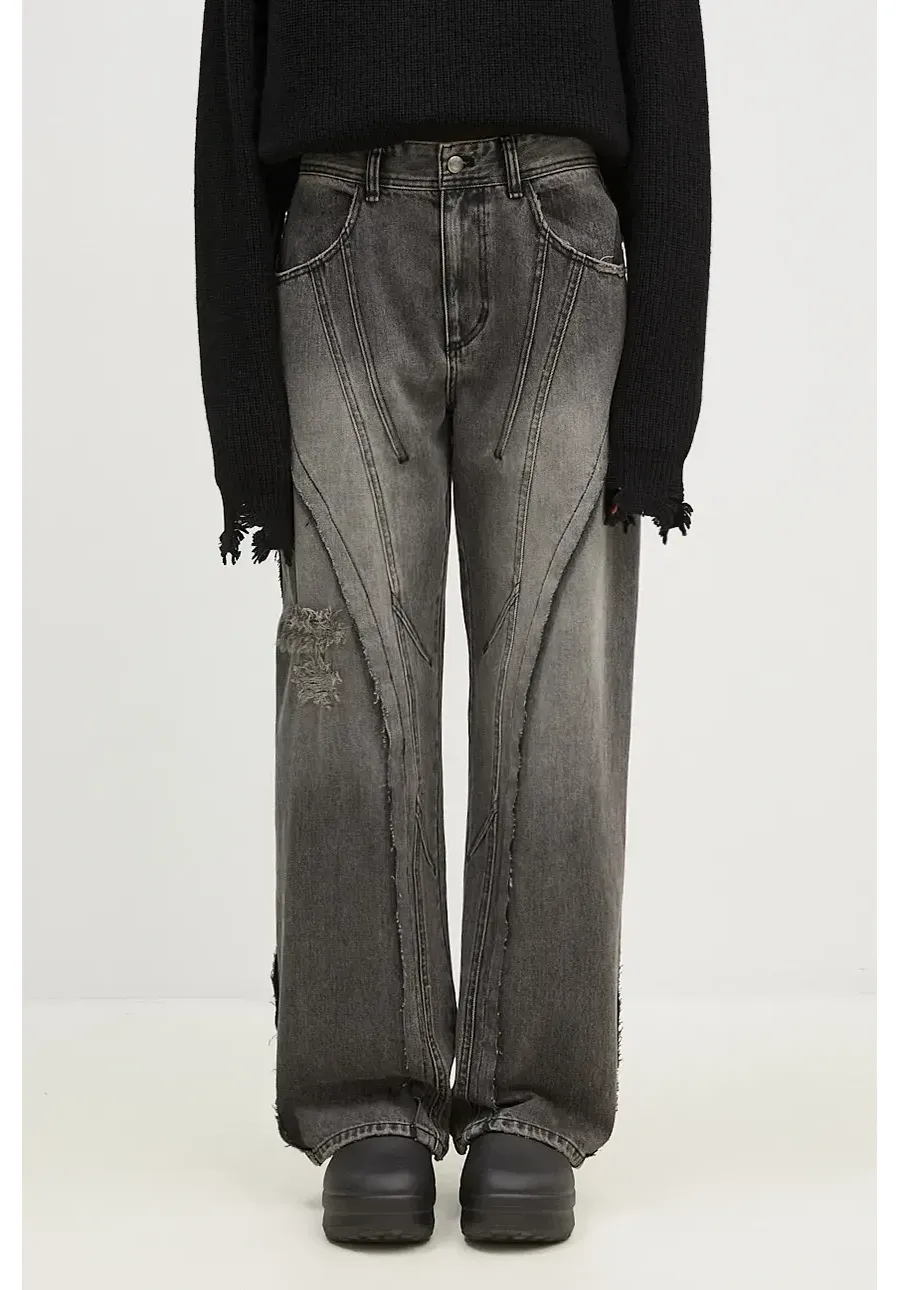 obrazek 1 Andersson Bell jeansy Panel Carpenter Wide-Leg Jeans damskie high waist apa743ml