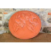 Picture Oval bas-relief with angels - Fornace Masini