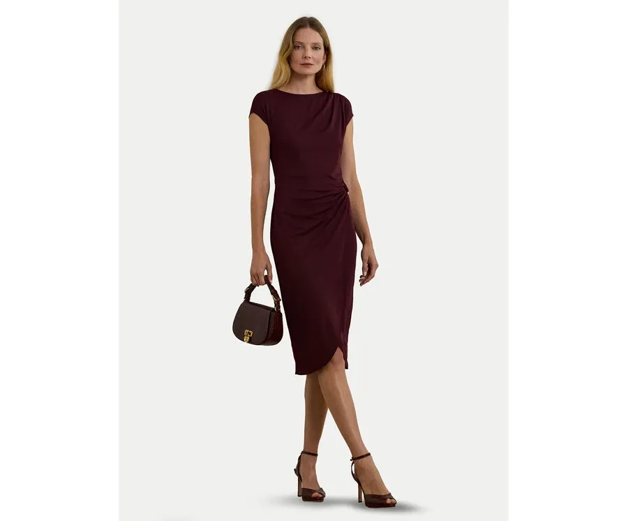 obrazek 1 LAUREN RALPH LAUREN Sukienka koktajlowa 250951402001 Bordowy Slim Fit