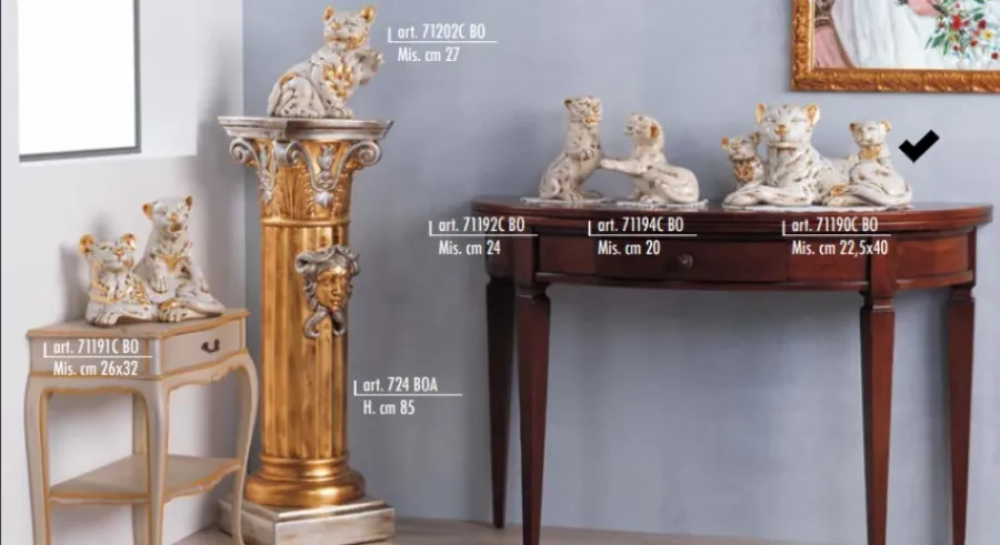 obrazek 1 Pantera leżąca z 2 szczeniętami z obrożami Swarovski - Valle d'oro Patchi