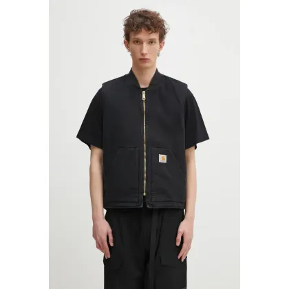 Zdjęcie Carhartt WIP bezrękawnik jeansowy Classic Vest męski kolor czarny przejściowy I034821.894O