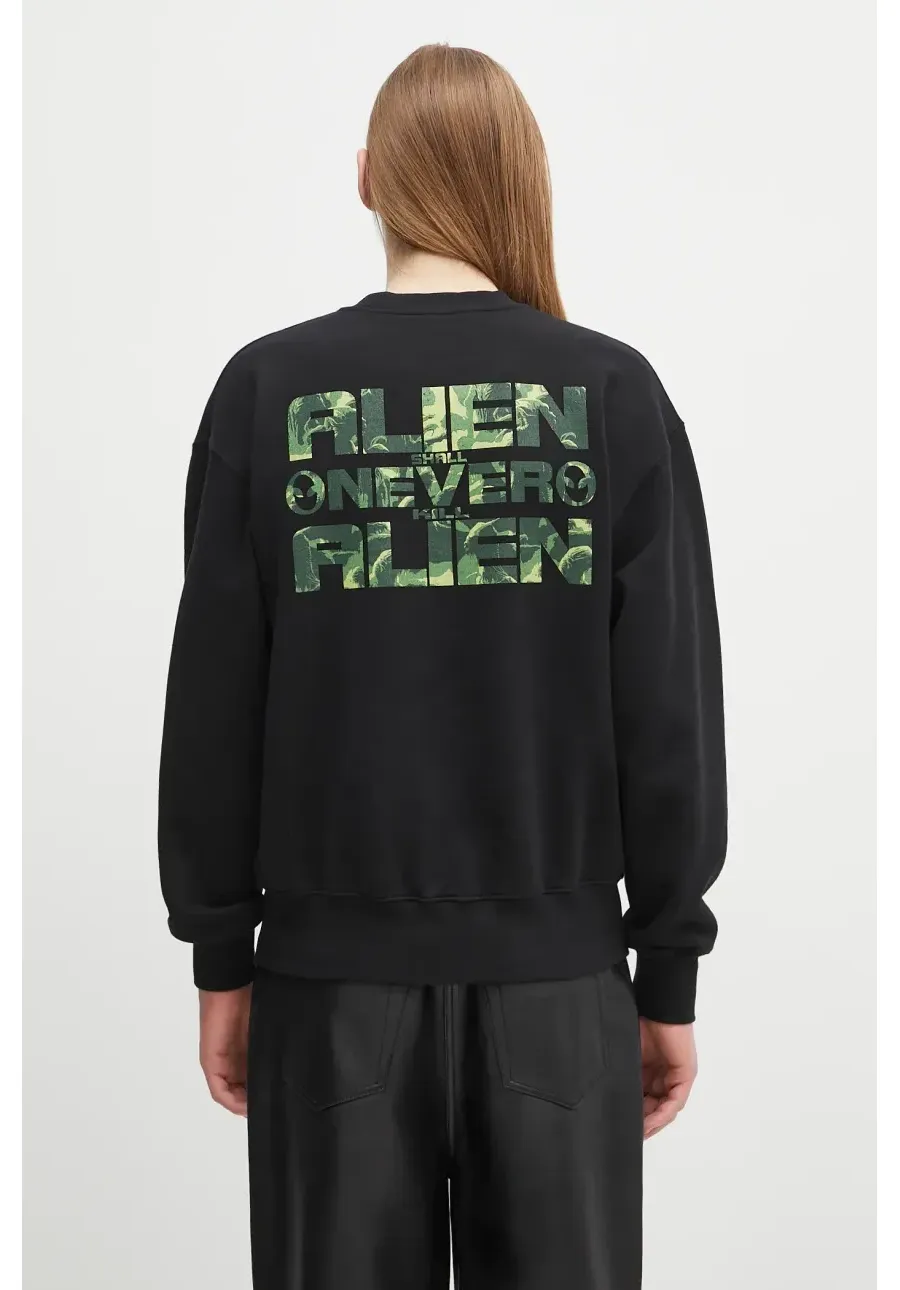 obrazek 1 No Problemo bluza bawełniana Alien Shall Not Sweatshirt kolor czarny z nadrukiem NP2000703