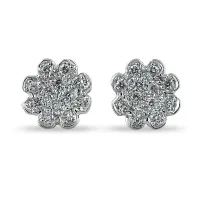 Picture Exclusive floral earrings in gold and diamonds