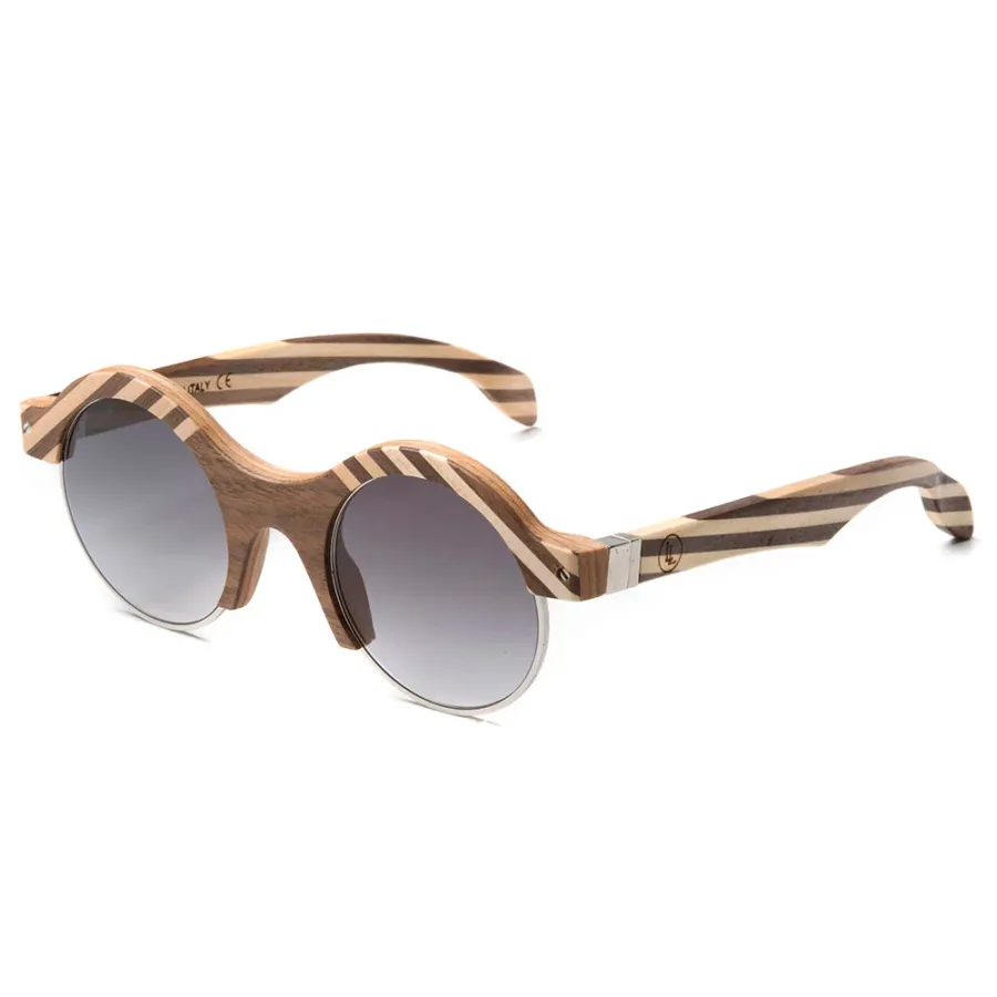 obrazek 2 Okrągłe okulary w nietypowej drewnianej oprawie - Legno Light