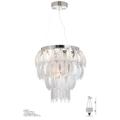 Zdjęcie Żyrandol z liśćmi ze szkła Murano z efektem matowym - Il Paralume Marina