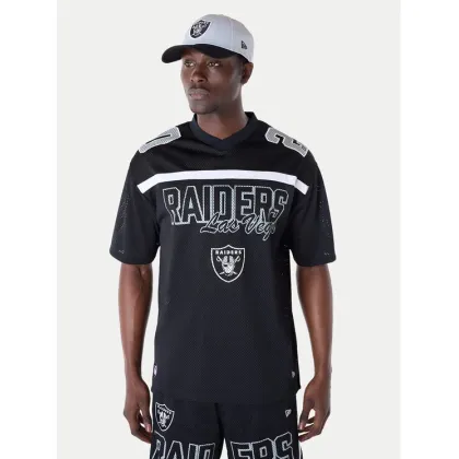 Zdjęcie New Era T-Shirt NFL Las Vegas Raiders Mesh Graphic Jersey 60596386 Czarny Regular Fit