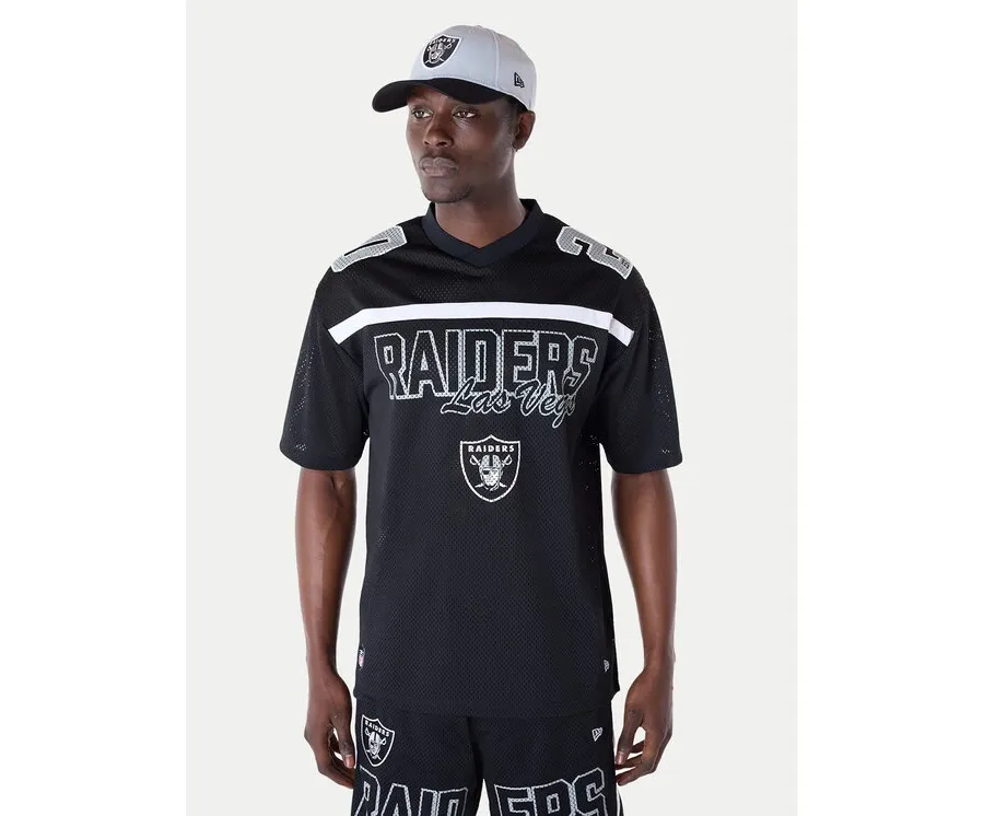 obrazek 1 New Era T-Shirt NFL Las Vegas Raiders Mesh Graphic Jersey 60596386 Czarny Regular Fit