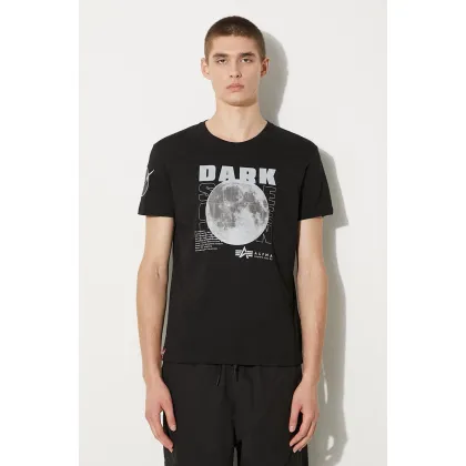 Zdjęcie Alpha Industries t-shirt bawełniany kolor czarny z nadrukiem 108510.285-CZARNY