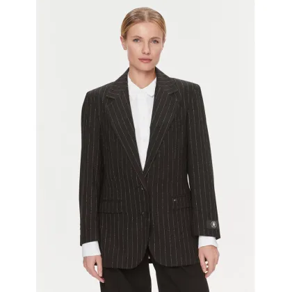 Zdjęcie Tommy Hilfiger Marynarka Oversized Prep Pinstripe Blazer WW0WW40498 Czarny Regular Fit
